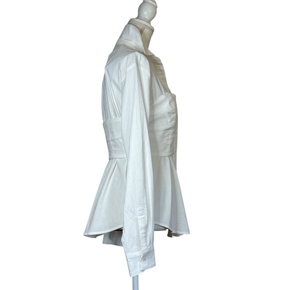 SOVERE Capture Corset Top in Milk Small New Womens Button Down Shirt Top - Picture 8 of 15